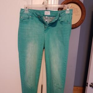 Ankle length mint color jeans